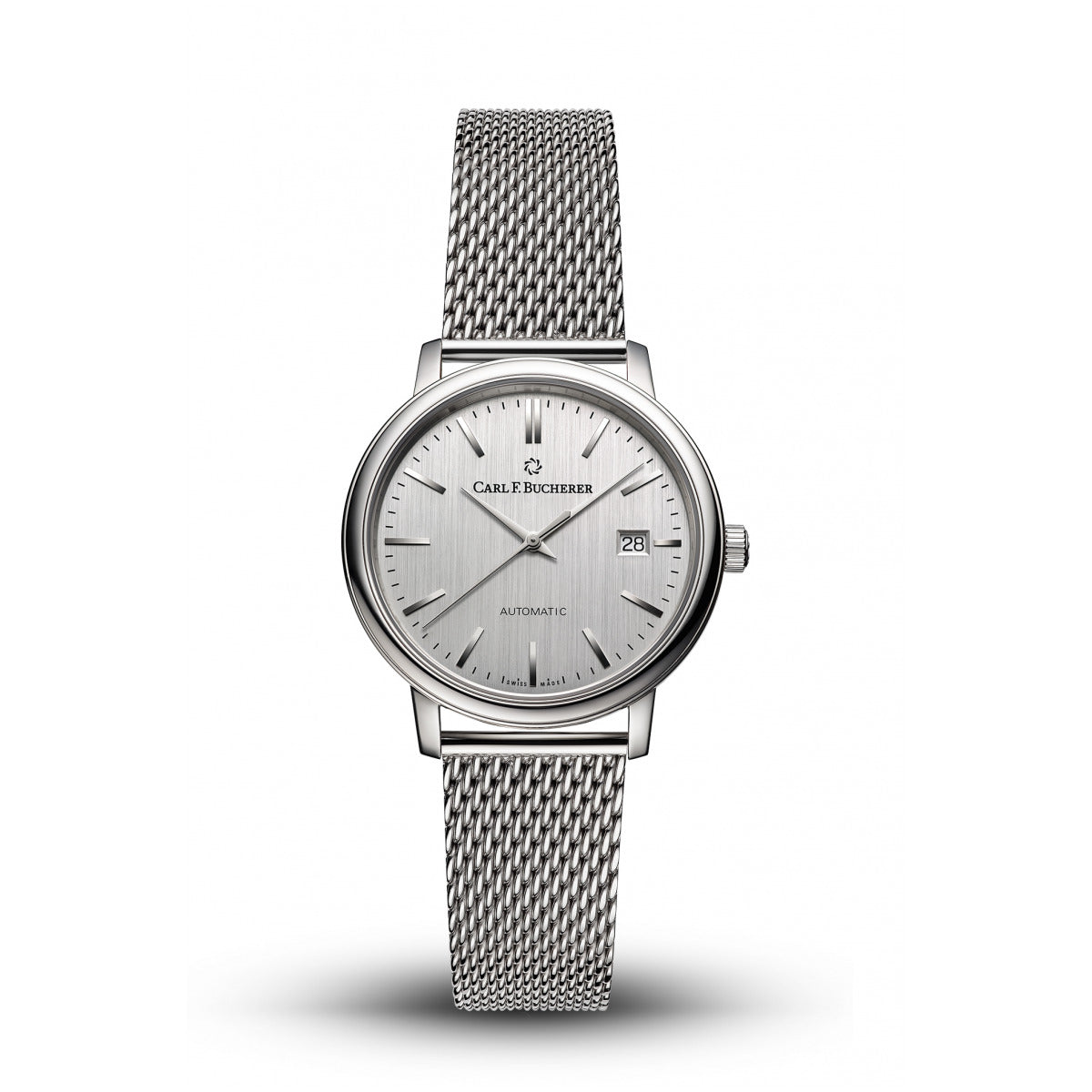 Carl F. Bucherer Adamavi Women's 31mm Automatic Watch 00.10320.08.13.21 – Swiss Made, Silver Dial, Stainless Steel Case & Bracelet, 30m Water Resistance