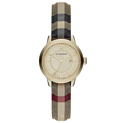 Burberry BU10104 Honey Check Stamped Dial Honey Check Fabric-Coated Leather Ladies Watch