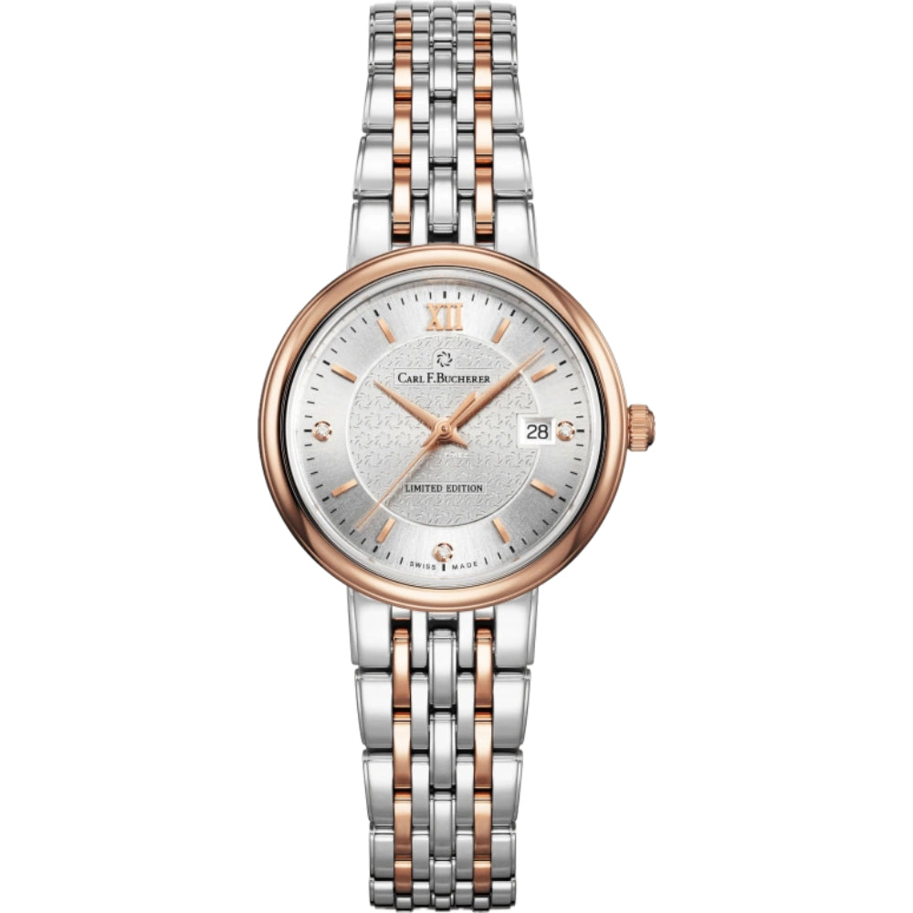 Carl F. Bucherer Adamavi Women's 28mm Watch 00.10315.07.19.98 – Swiss Made, Quartz Movement, Two-Tone Elegance, Diamond Hour Markers, 30M Water Resistance