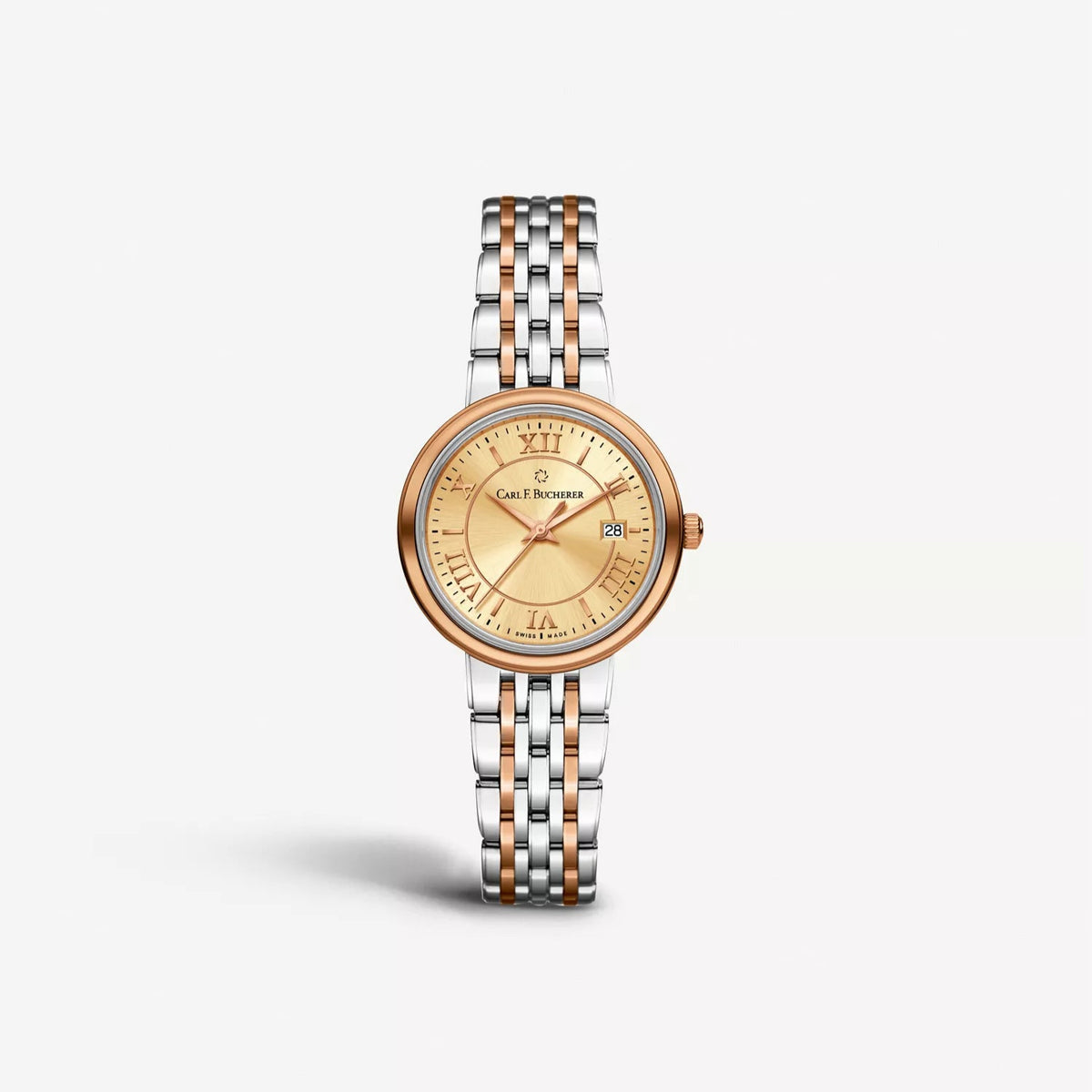 Carl F. Bucherer Adamavi Women's 28mm Quartz Watch 00.10315.07.45.21 – Swiss Made, Two-Tone Case, Champagne Dial, 30M Water Resistance