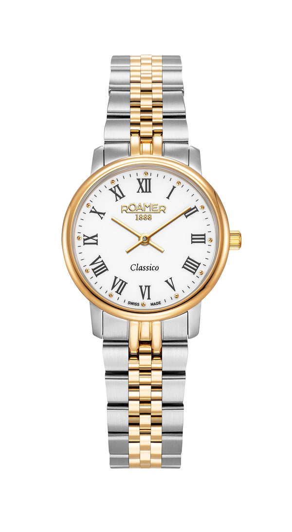 Roamer Classico 30 mm Quartz White Dial Two-Tone Ladies Watch