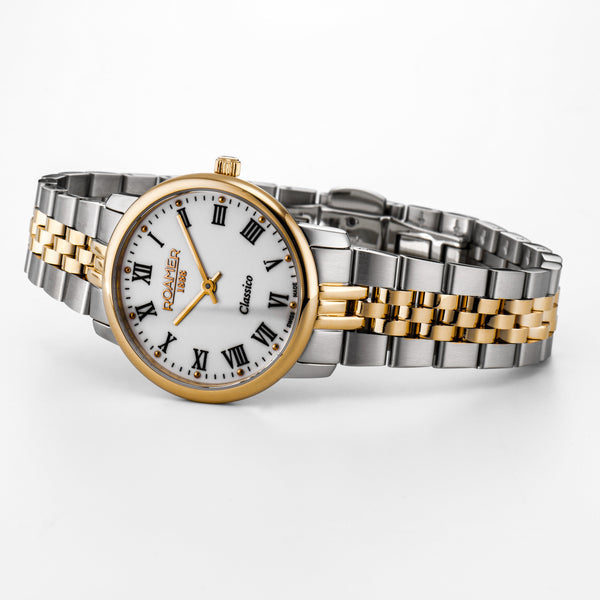 Roamer Classico 30 mm Quartz White Dial Two-Tone Ladies Watch