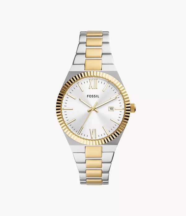 Fossil Scarlette ES5259 Quartz 38 mm Two-Tone Silver Dial Ladies Watch