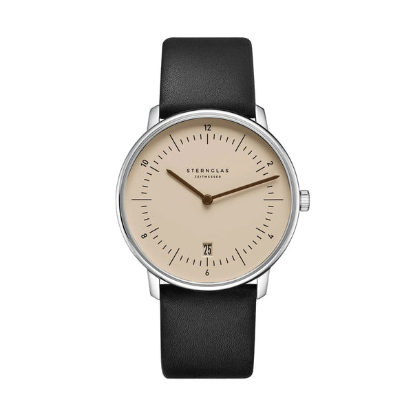 Sternglas Naos Sand Brown Silver 38 mm Miyota GR12 Quartz Men’s Watch