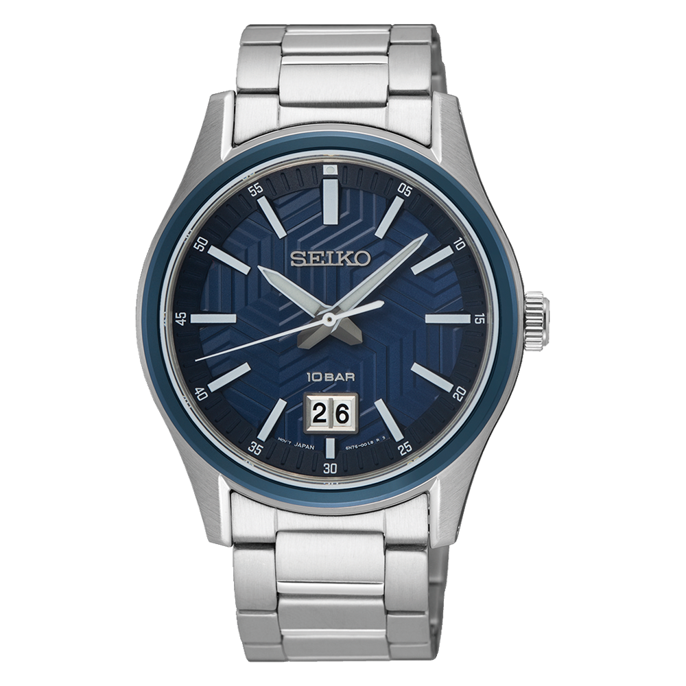 Seiko SUR559P1 – 40mm Quartz Watch, Stainless Steel Bracelet, Sapphire Crystal, LumiBrite Hands, 10 Bar Water Resistance