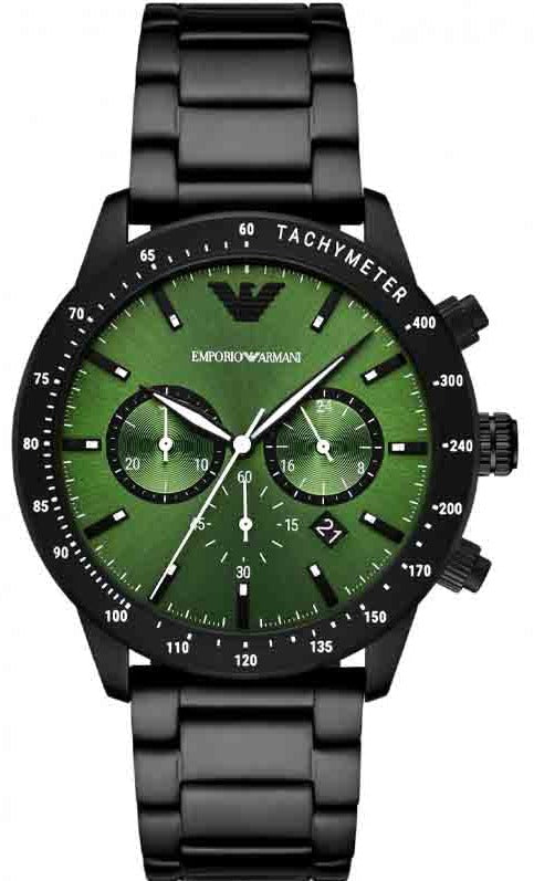 Emporio Armani Mario 43mm Quartz Green Dial Men's Watch AR11472