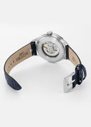 Roamer Competence Skeleton IV Automatic Watch – Swiss Made SOPROD P024SK, 43mm Stainless Steel Case, 50m Water Resistance, Sapphire Crystal, Blue Leather Strap