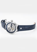 Roamer Competence Skeleton IV Automatic Watch – Swiss Made SOPROD P024SK, 43mm Stainless Steel Case, 50m Water Resistance, Sapphire Crystal, Blue Leather Strap