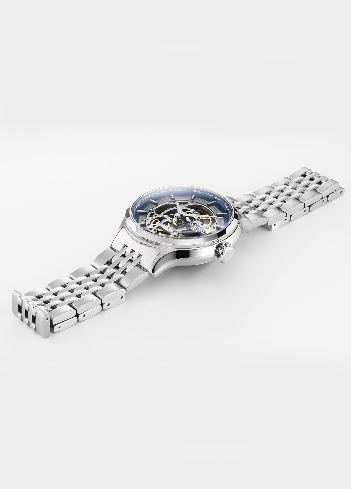 Roamer Competence Skeleton IV Automatic Watch – Swiss Made SOPROD P024SK, 43mm Stainless Steel Case, 50m Water Resistance, Sapphire Crystal, Stainless Steel Bracelet