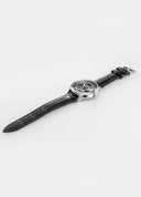 Roamer Competence Skeleton IV Automatic Watch – Swiss Made SOPROD P024SK, 43mm Silver Stainless Steel Case, 50m Water Resistance, Sapphire Crystal, Leather Strap
