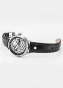 Roamer Competence Skeleton IV Automatic Watch – Swiss Made SOPROD P024SK, 43mm Silver Stainless Steel Case, 50m Water Resistance, Sapphire Crystal, Leather Strap