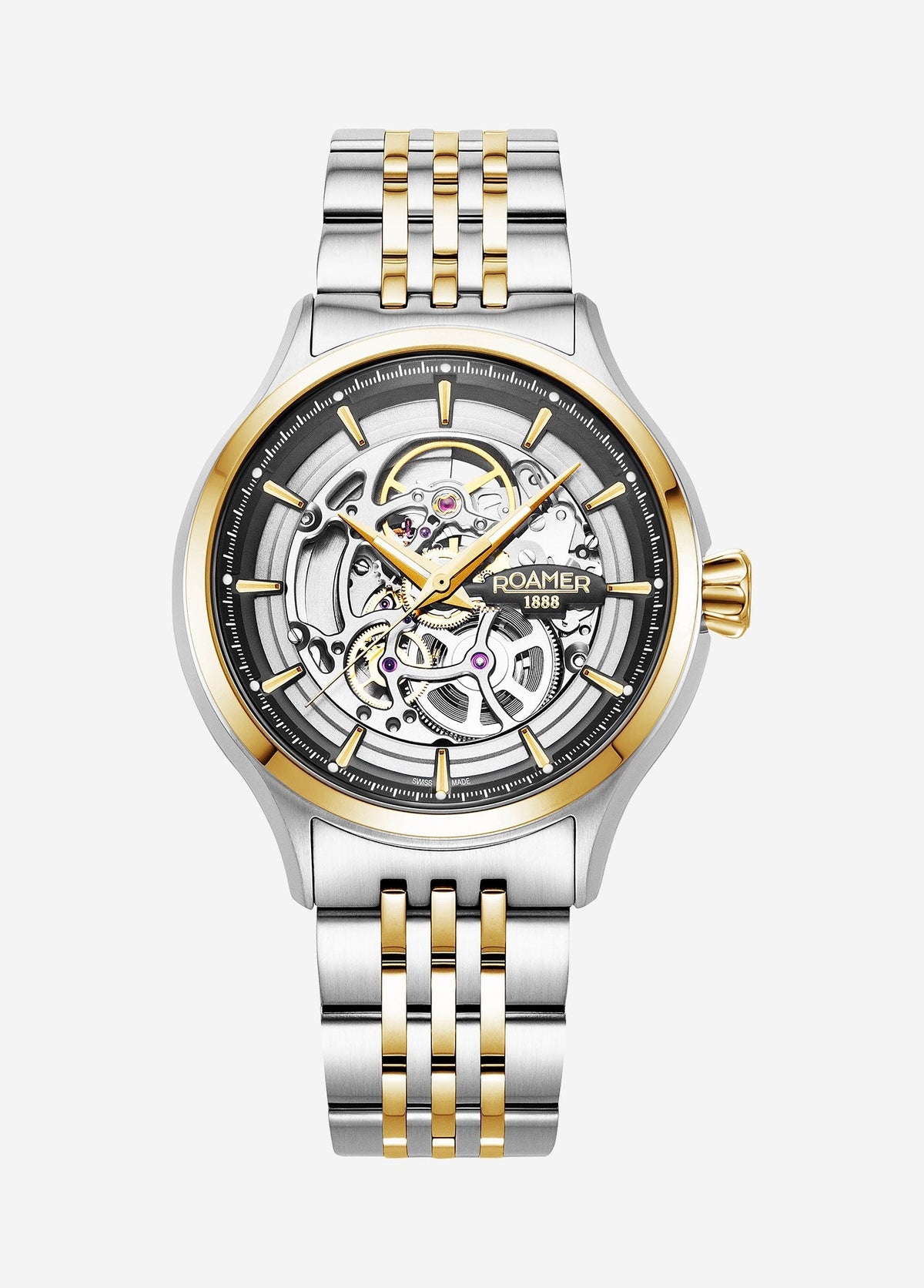 Roamer Competence Skeleton IV Automatic Watch – Swiss Made SOPROD P024SK, 43mm Stainless Steel Case, 50m Water Resistance, Sapphire Crystal