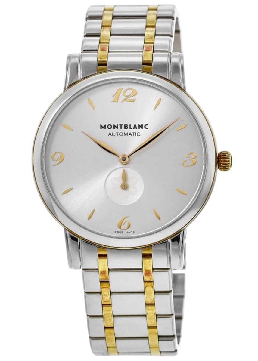 Montblanc Star Classique Unisex Automatic Watch MB107914, 39mm Two-Tone Case, Silver Dial, Swiss Made, Sapphire Crystal, 30m Water Resistance