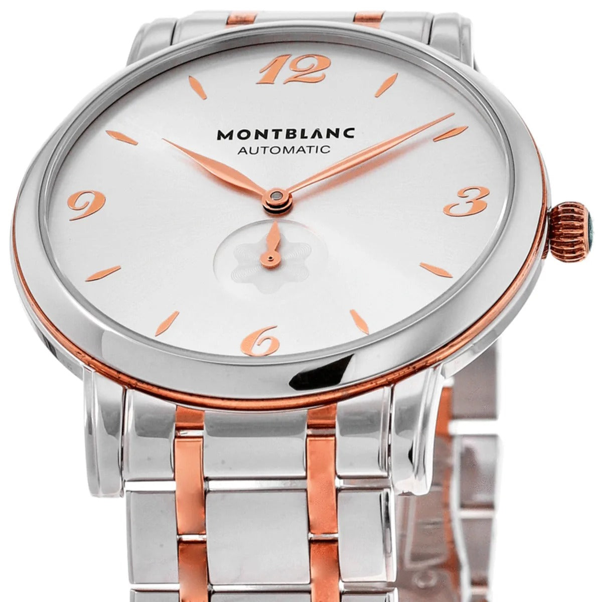 Montblanc Star Classique Unisex Automatic Watch MB107916, 39mm Two-Tone Case, Silver Dial, Swiss Made, Sapphire Crystal, 30m Water Resistance