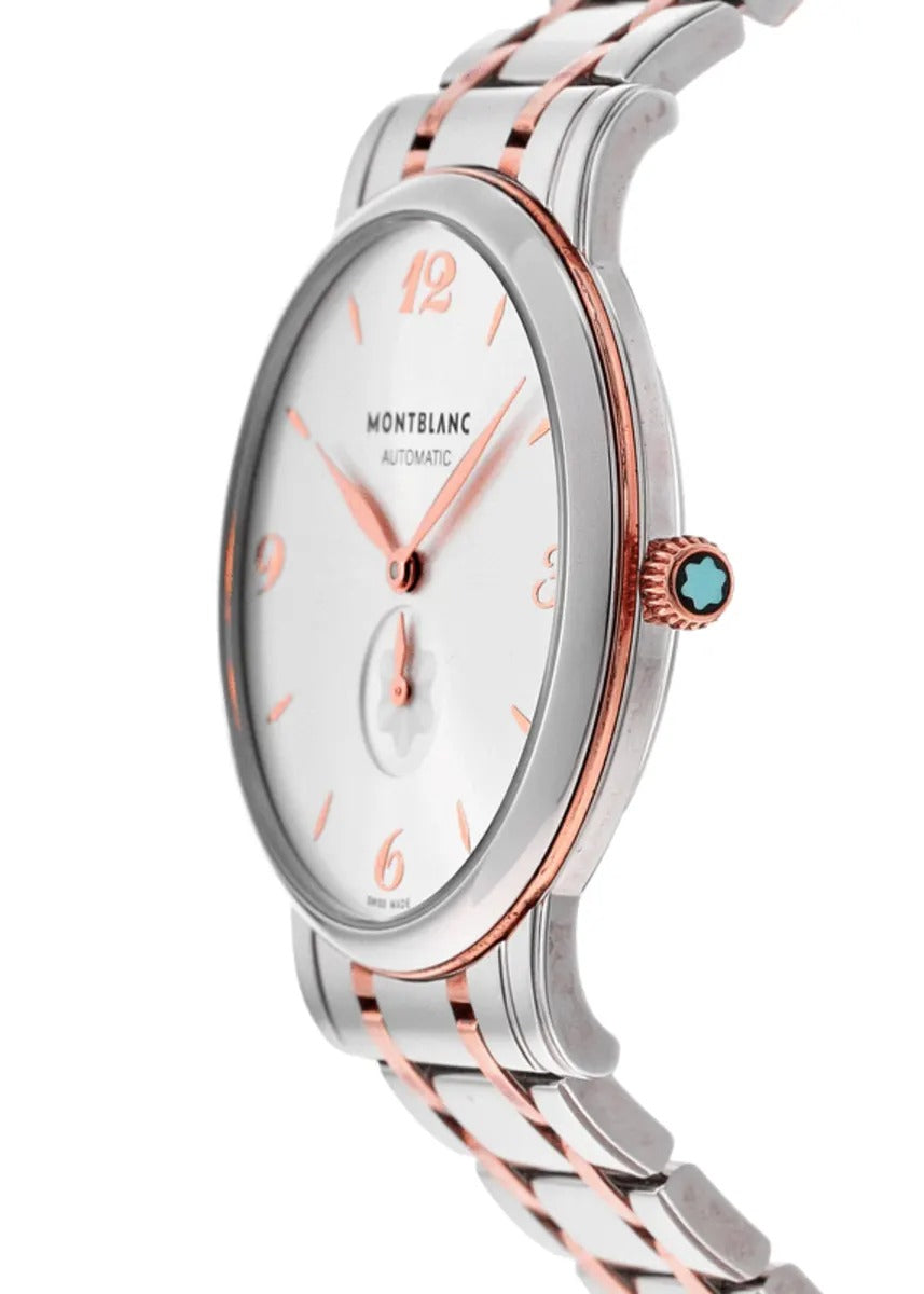 Montblanc Star Classique Unisex Automatic Watch MB107916, 39mm Two-Tone Case, Silver Dial, Swiss Made, Sapphire Crystal, 30m Water Resistance