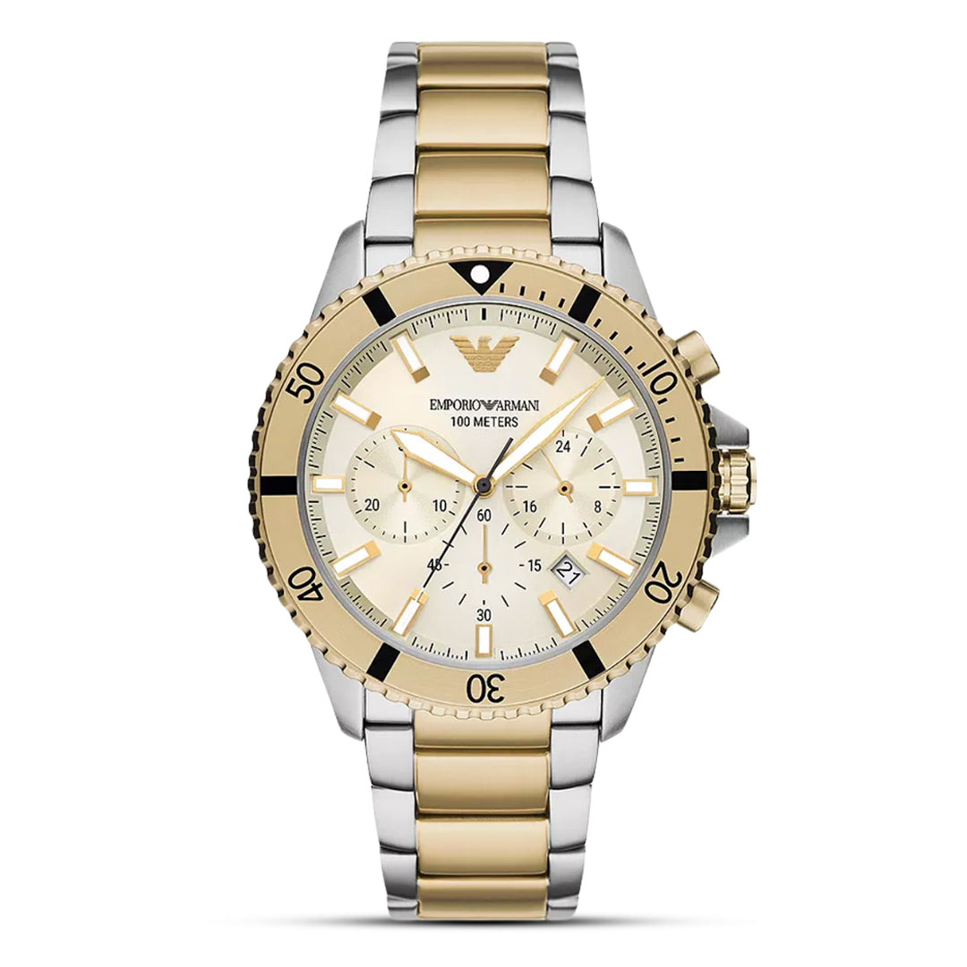Emporio Armani AR11606 World Explorer Cream Mens Watch