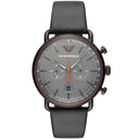 Emporio Armani AR11168 Gray Dial 43 mm Men’s Leather Watch