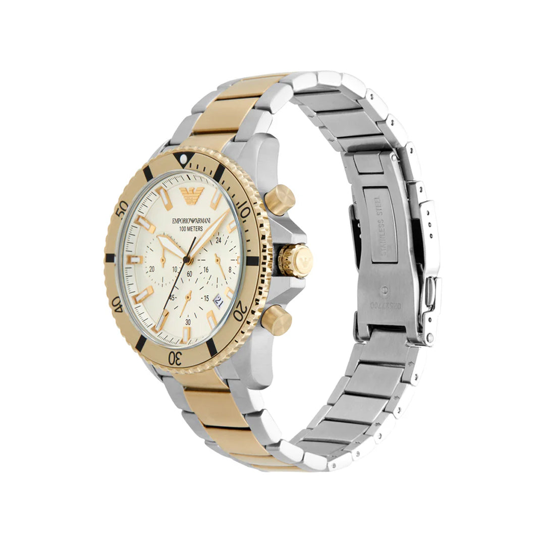 Emporio Armani AR11606 World Explorer Cream Mens Watch