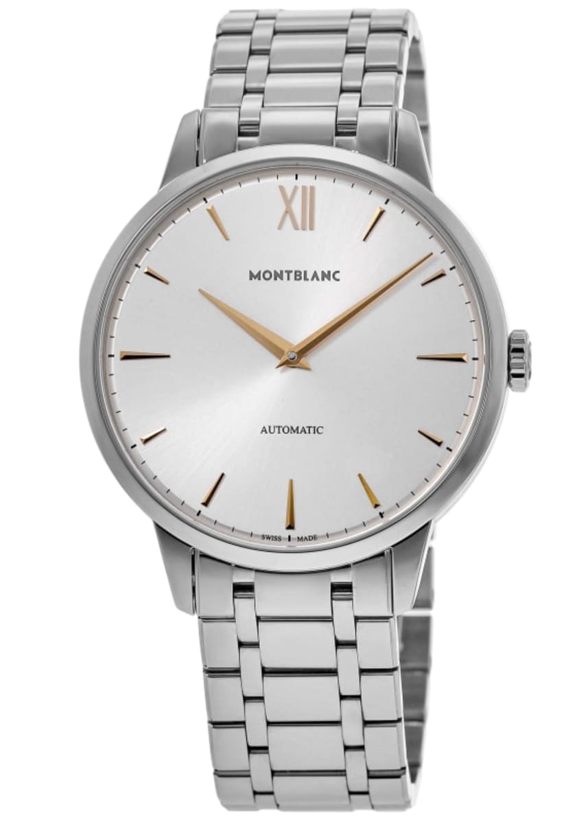 Montblanc Meisterstück Men's Automatic Watch MB110696, 41mm Stainless Steel Case, Silver Dial, Swiss Made, Sapphire Crystal, 30m Water Resistance