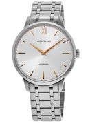 Montblanc Meisterstück Men's Automatic Watch MB110696, 41mm Stainless Steel Case, Silver Dial, Swiss Made, Sapphire Crystal, 30m Water Resistance