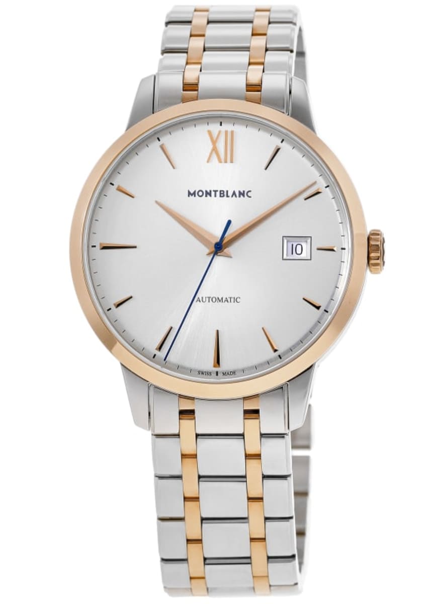 Montblanc Heritage Unisex Automatic Watch MB111625, 38mm Two-Tone Case, Silver Dial, Swiss Made, Sapphire Crystal, 30m Water Resistance