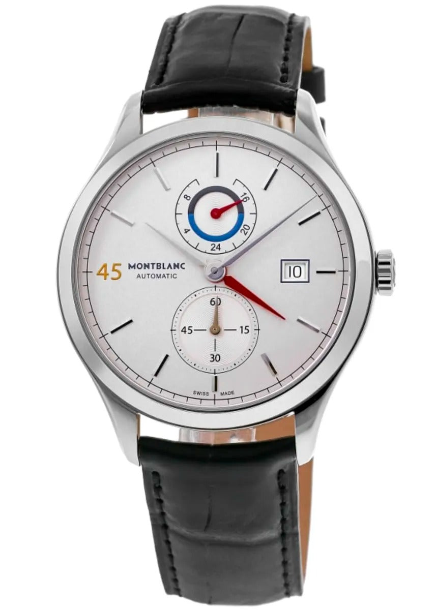 Montblanc Heritage Men's 41mm Automatic Watch MB114172, Swiss Automatic Movement, Silver Dial, Stainless Steel Case, Leather Strap, 30m Water Resistance