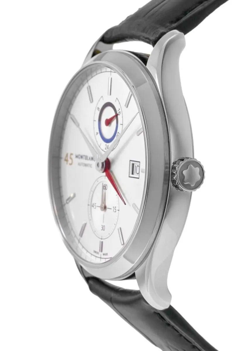 Montblanc Heritage Men's 41mm Automatic Watch MB114172, Swiss Automatic Movement, Silver Dial, Stainless Steel Case, Leather Strap, 30m Water Resistance