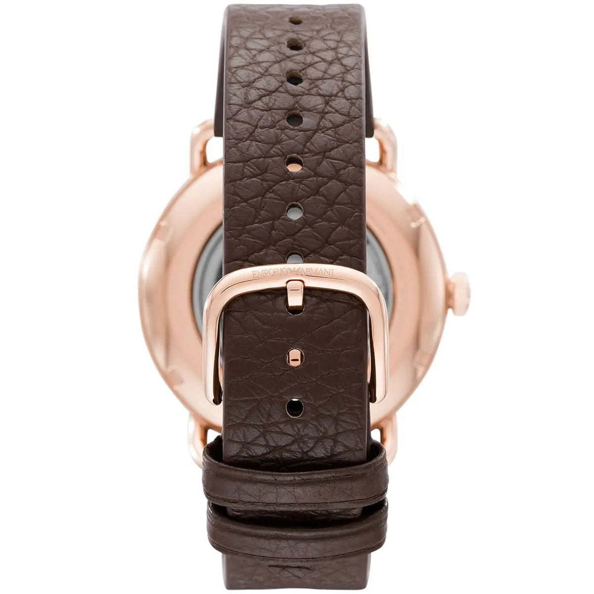 Emporio Armani Aviator White Dial Brown Leather 43mm Mens Watch