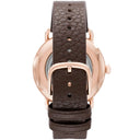 Emporio Armani Aviator White Dial Brown Leather 43mm Mens Watch