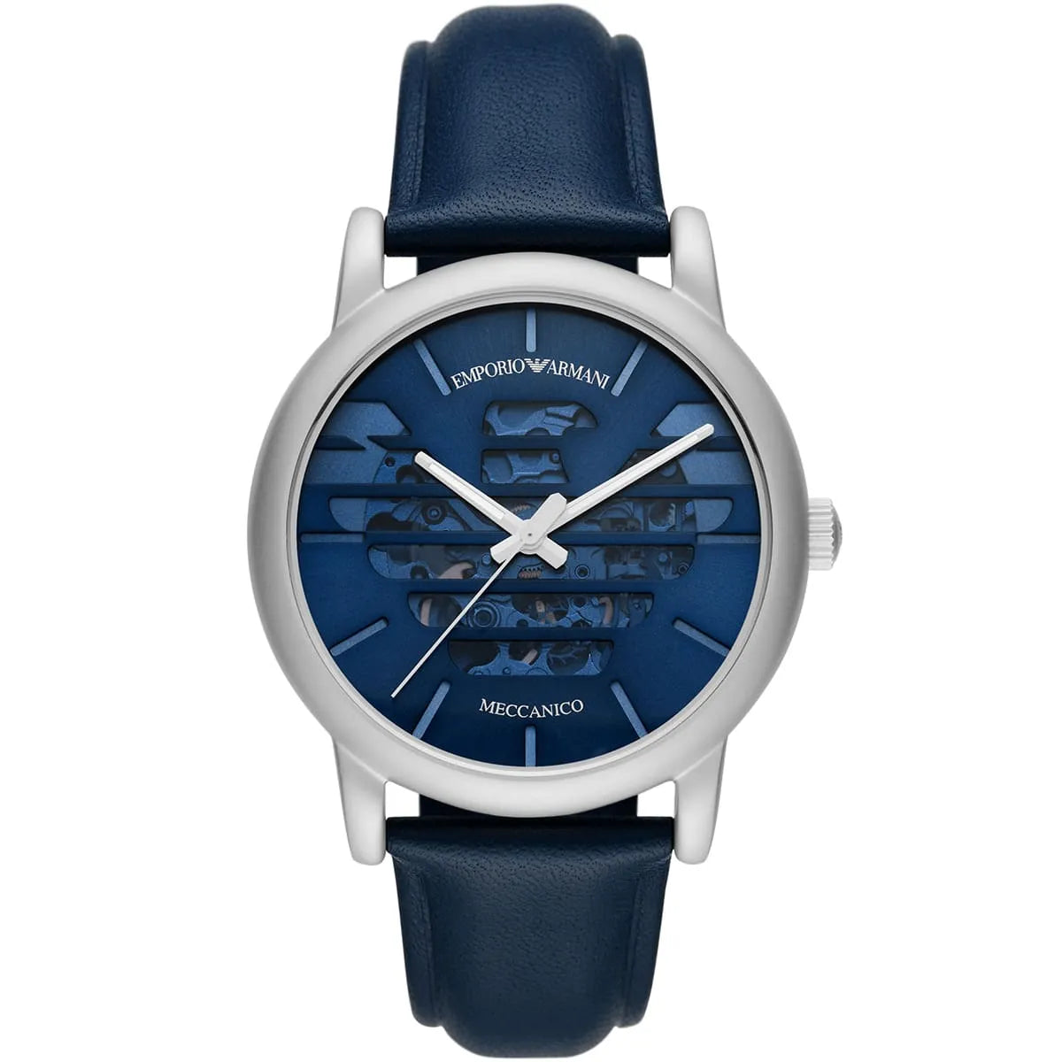 Emporio Armani Luigi Blue Dial Blue Leather 43mm Mens Watch