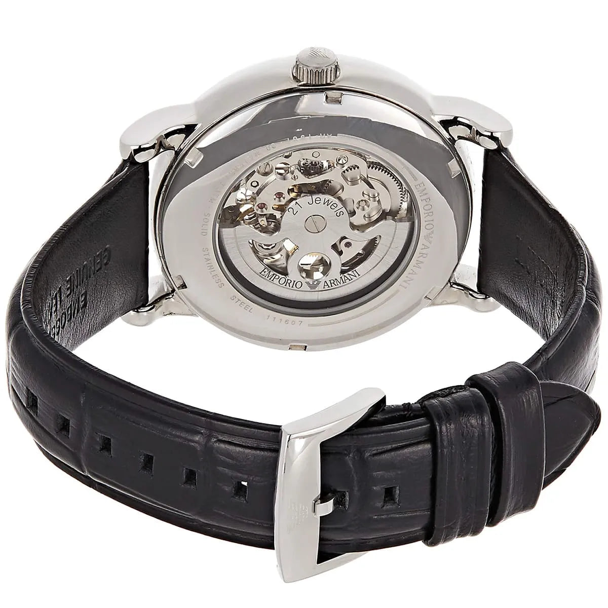 Emporio Armani AR1981 Silver Dial Automatic Mens Watch | FargoTime