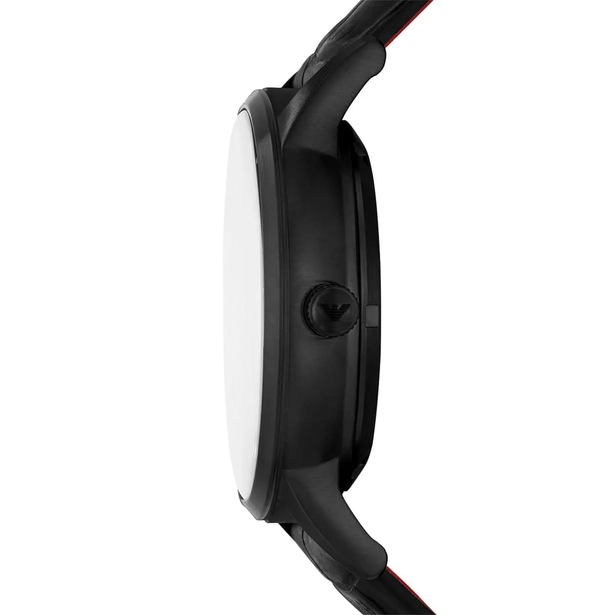 Emporio Armani Black Dial Leather 43mm Mens Watch