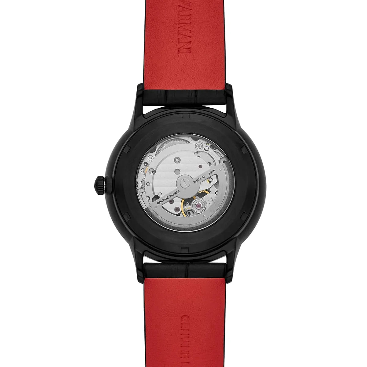 Emporio Armani Black Dial Leather 43mm Mens Watch