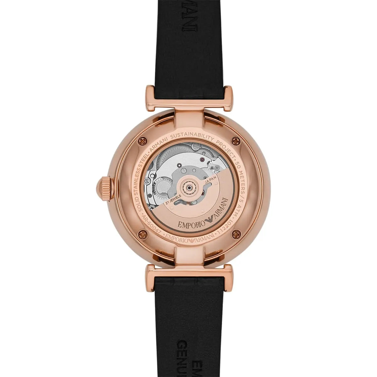 Emporio Armani Gianni T-Bar White Dial Leather 34mm Womens Watch