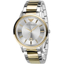 Emporio Armani AR2449 Renato Silver Dial Two Tone 43mm Mens Watch