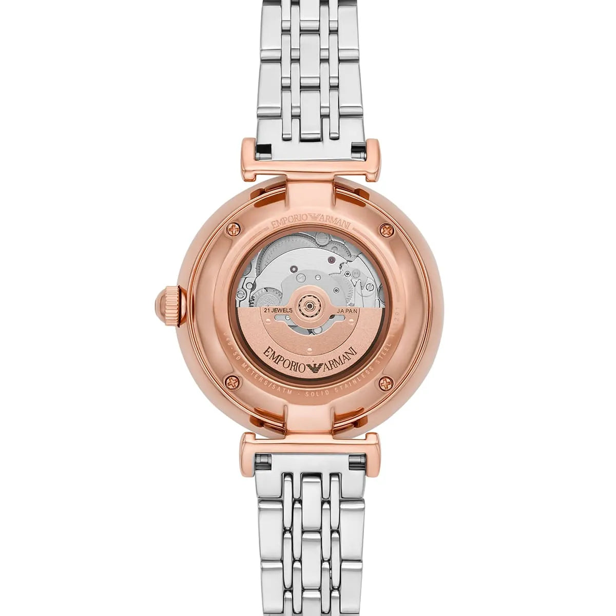 Emporio Armani White Dial Two-Tone Stainless Steel 34mm Womens Watch