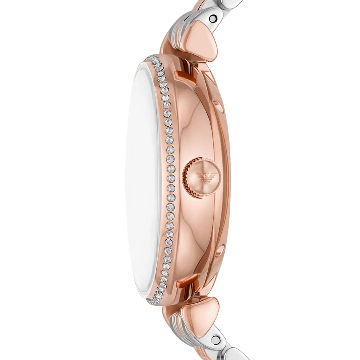 Emporio Armani White Dial Two-Tone Stainless Steel 34mm Womens Watch