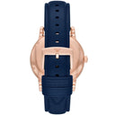 Emporio Armani Meccanico Luigi Blue Dial Blue Leather 43 mm Mens Watch AR60050