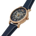 Emporio Armani Meccanico Luigi Blue Dial Blue Leather 43 mm Mens Watch AR60050