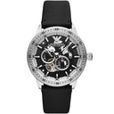 Emporio Armani Meccanico Automatic Black Dial Leather 43mm Men's Watch