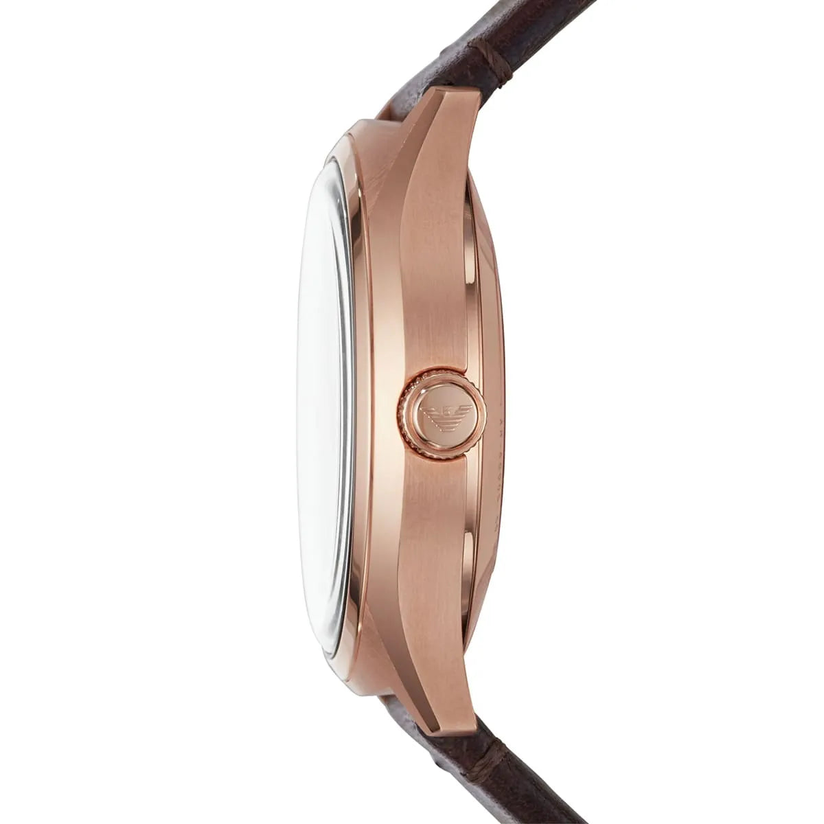 Emporio Armani AR60005 Zeta White Dial Brown Leather 43mm Mens Watch