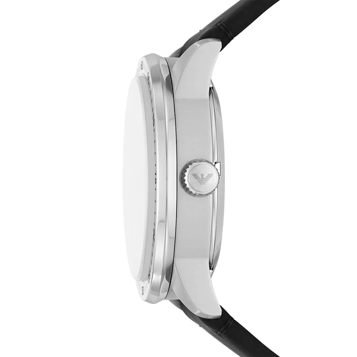 Emporio Armani Black Dial Leather 43mm Mens Watch