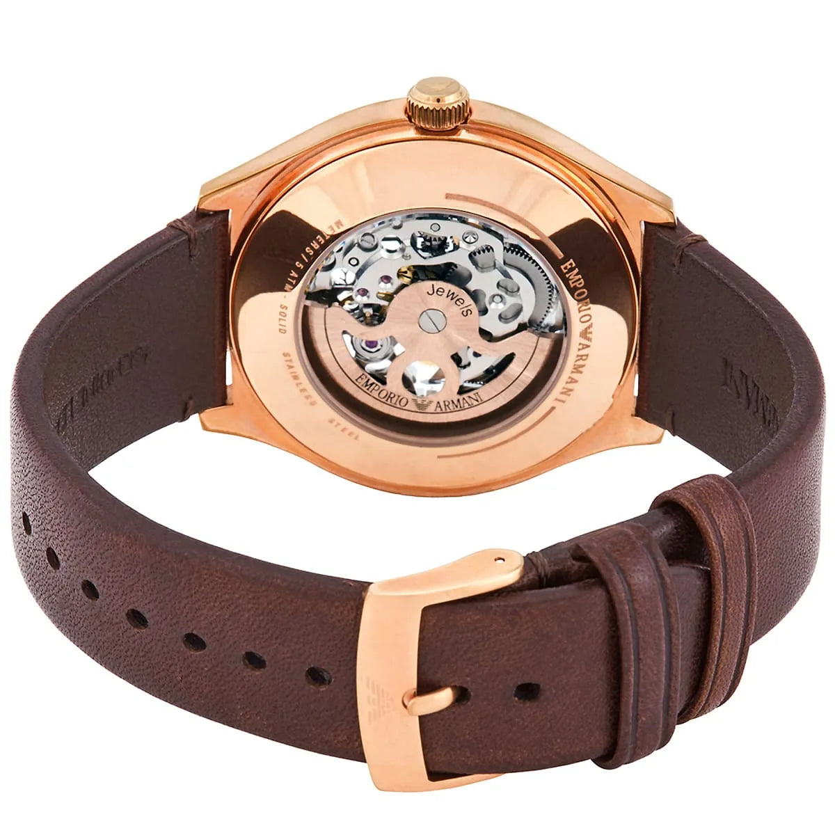 Emporio Armani AR60005 Zeta White Dial Brown Leather 43mm Mens Watch