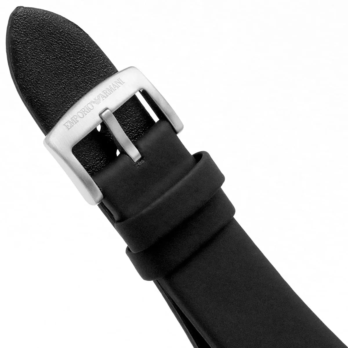 Emporio Armani Black Dial Leather 43mm Mens Watch