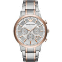 Emporio Armani AR11077 Renato Grey Dial Two Tone Steel 43 mm Mens Watch