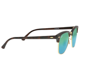 Ray-Ban Clubmaster Unisex Tortoise Flash Green Lenses Sunglasses RB3016 1145/19 51-21