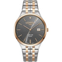 Roamer Slim-Line Diamond 40 mm Men's Battery Watch – Swiss Made, Silver Stainless Steel, Bicolor Rose Metal Strap, Sapphire Crystal, 5ATM Water Resistance