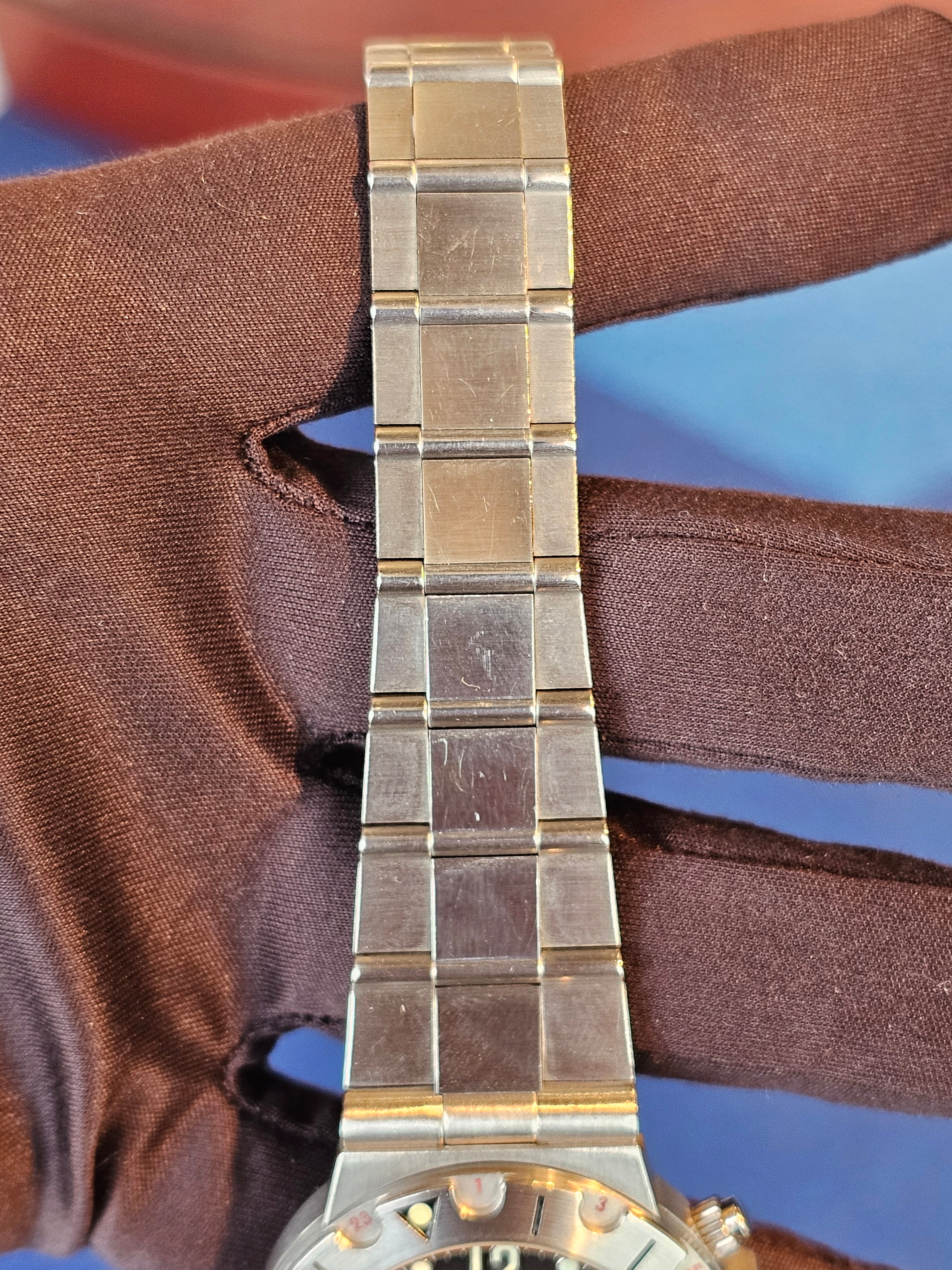 Bvlgari Diagono SD38SGMT Men's Automatic Watch – 38mm Steel – Black Dial – 2005 (No Box)