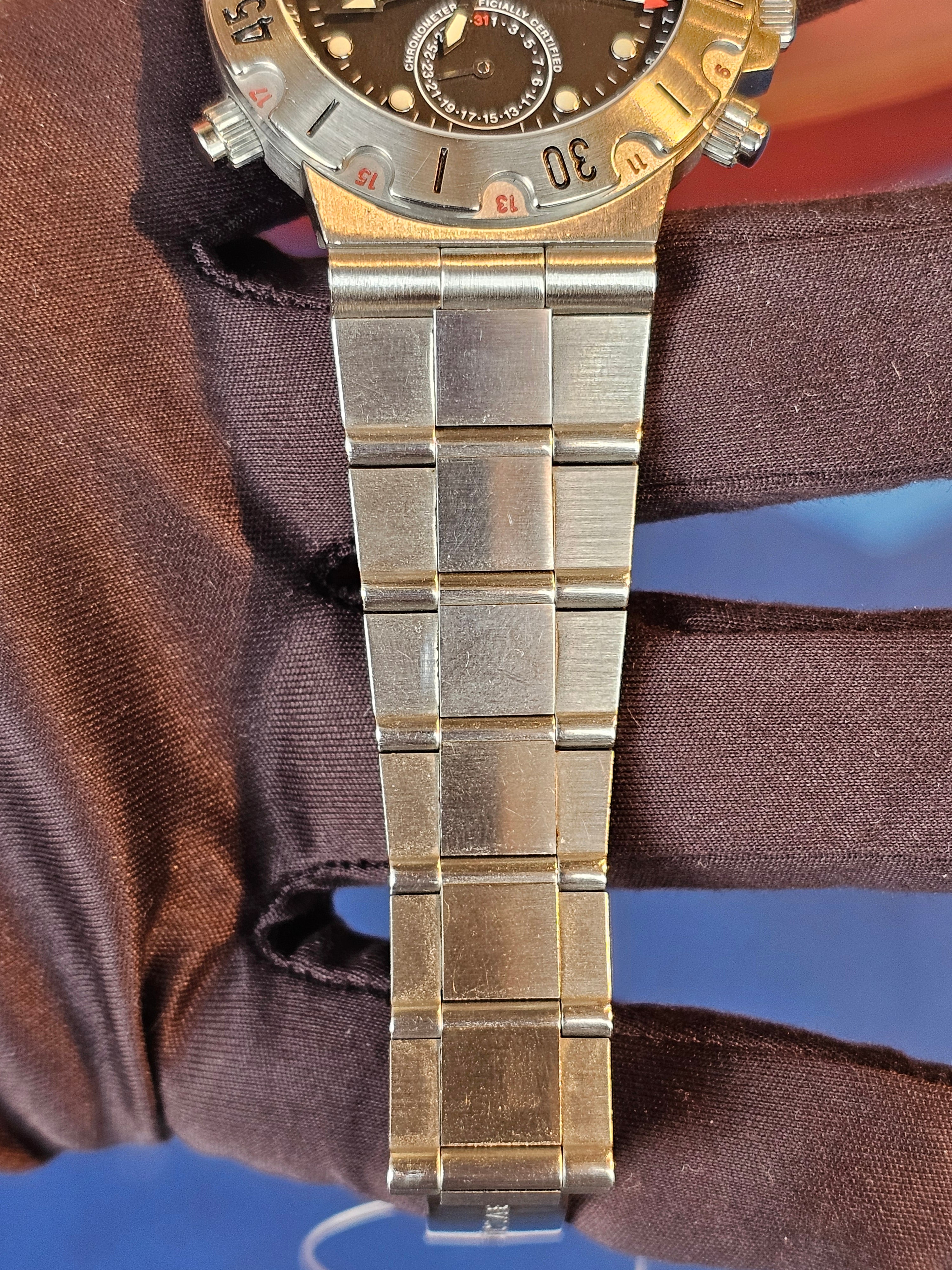 Bvlgari Diagono SD38SGMT Men's Automatic Watch – 38mm Steel – Black Dial – 2005 (No Box)