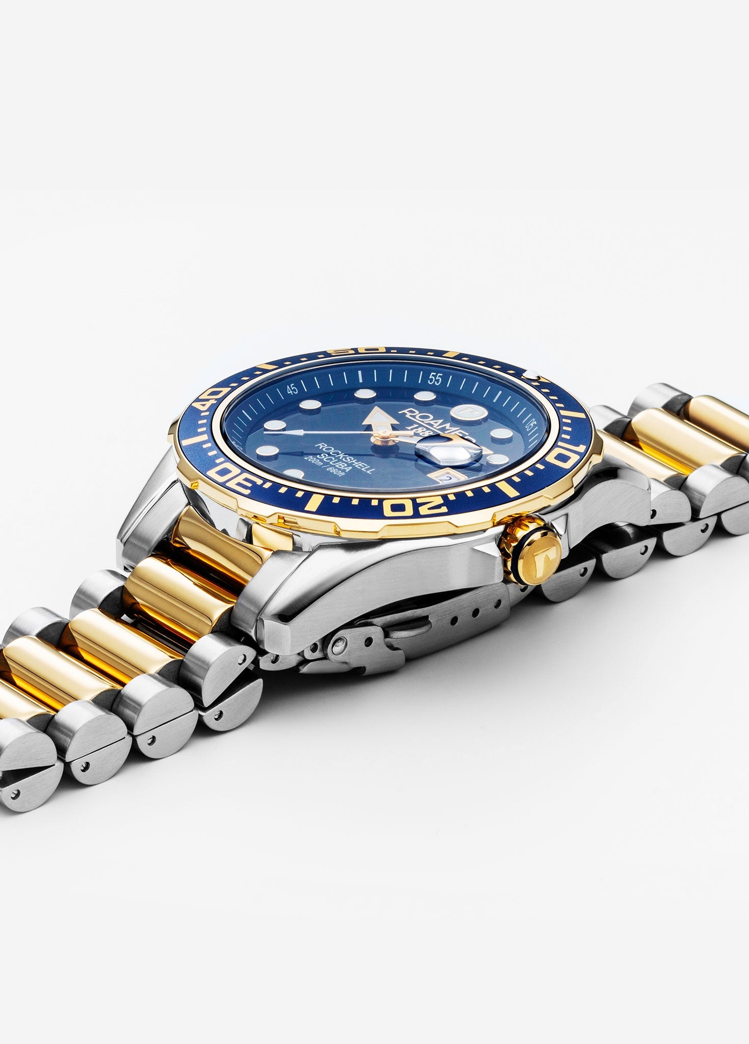 Roamer Rockshell Mark III Scuba Men's Blue Dial Watch – Swiss Made Ronda 515 Quartz, 44mm Stainless Steel Case, Sapphire Crystal, 200m Water Resistance